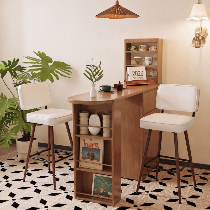 Tabouret de bar en similicuir, Beige