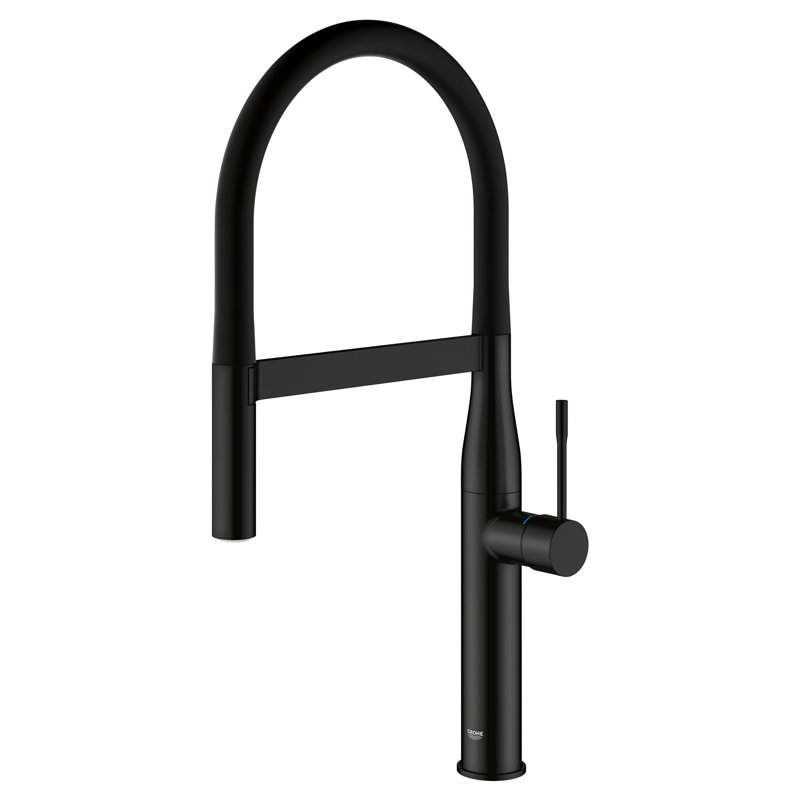 Essence New Single Handle Kitchen Faucet with SilkMove® and with Accessories, Matte Black