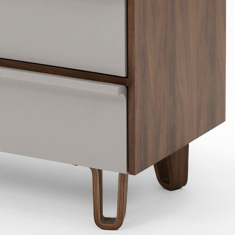 French Retro Style Accent Chest, Brun / Blanc