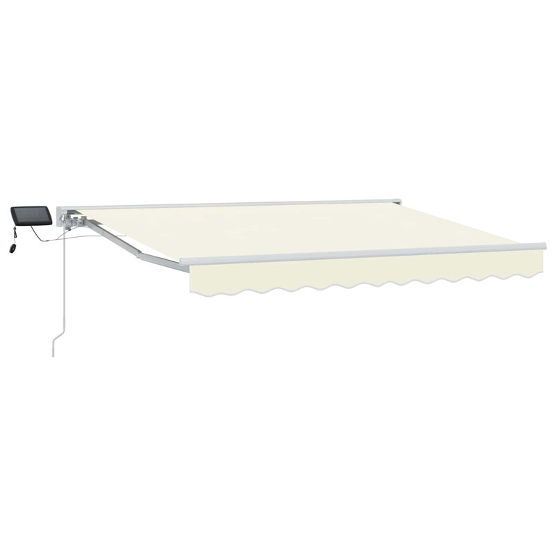 VidaXL Polyester Cover Retractable Patio Awning, Cream/White, 165cm H x 300cm W x 250cm D
