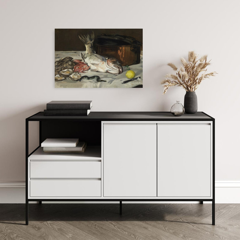 Poisson, 1864 Impression d'art mural contemporain abstrait représentant un poisson, H 16 po x l 24 po