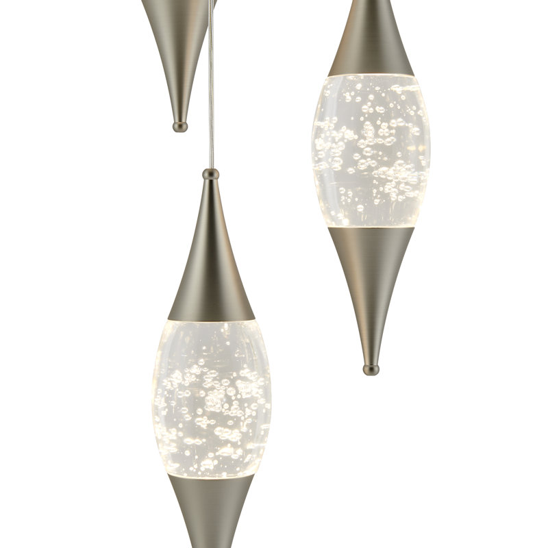 Shinny Teardrops Dimmable Integrated LED Round Chandelier
