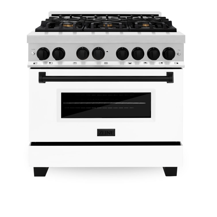 ZLINE Autograph Edition 36 4.6 Cu. ft. Dual Fuel Range with GAS Stove and Electric Oven in Stainless Steel with Gold Accents (RAZ-36-G)