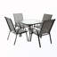 Table de salle à manger carrée avec plateau en verre et trou pour parasol-2062682821