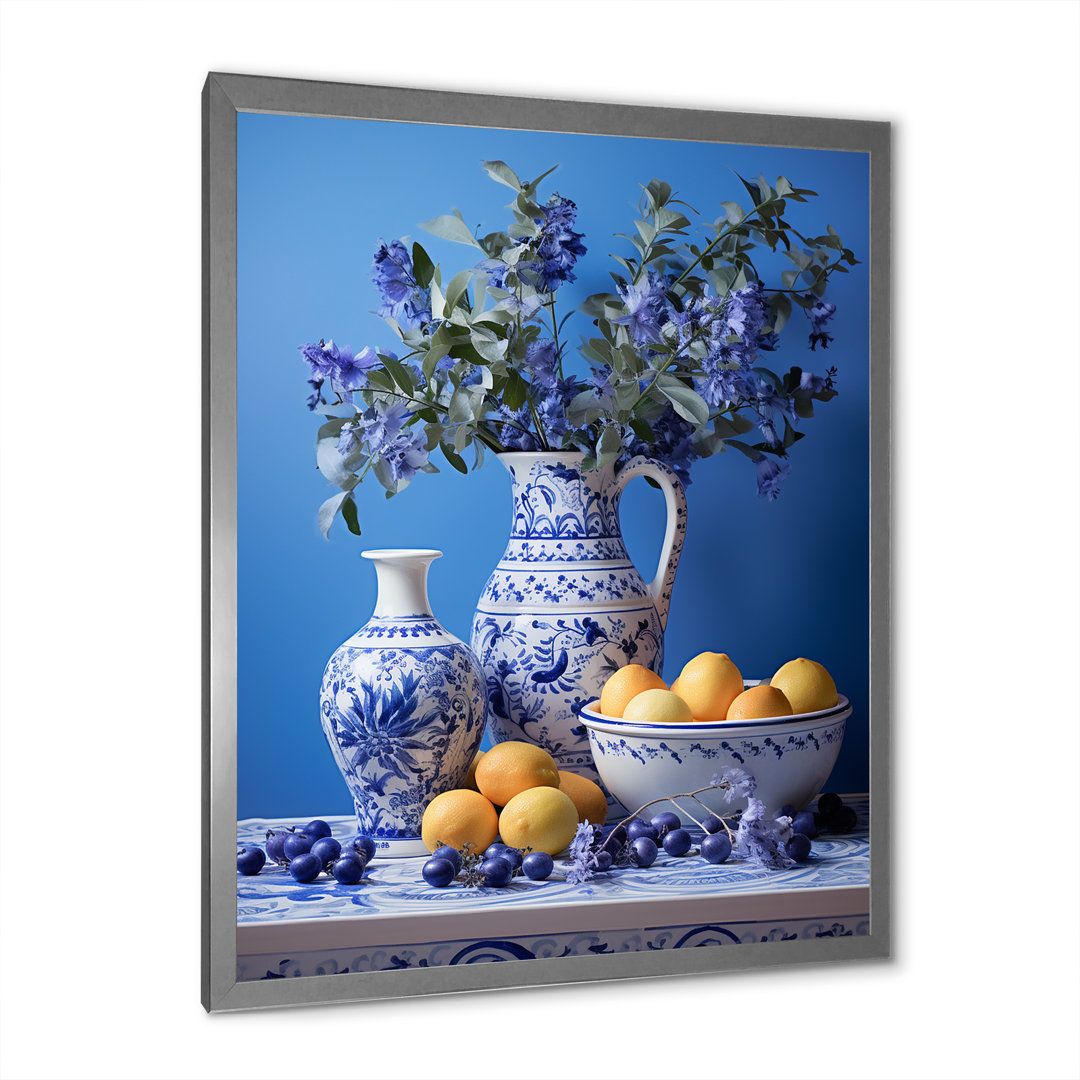 Mediterranean Tile Still Life Kitchen II - Boho Pottery Wall Art Decor August Grove® Overall 