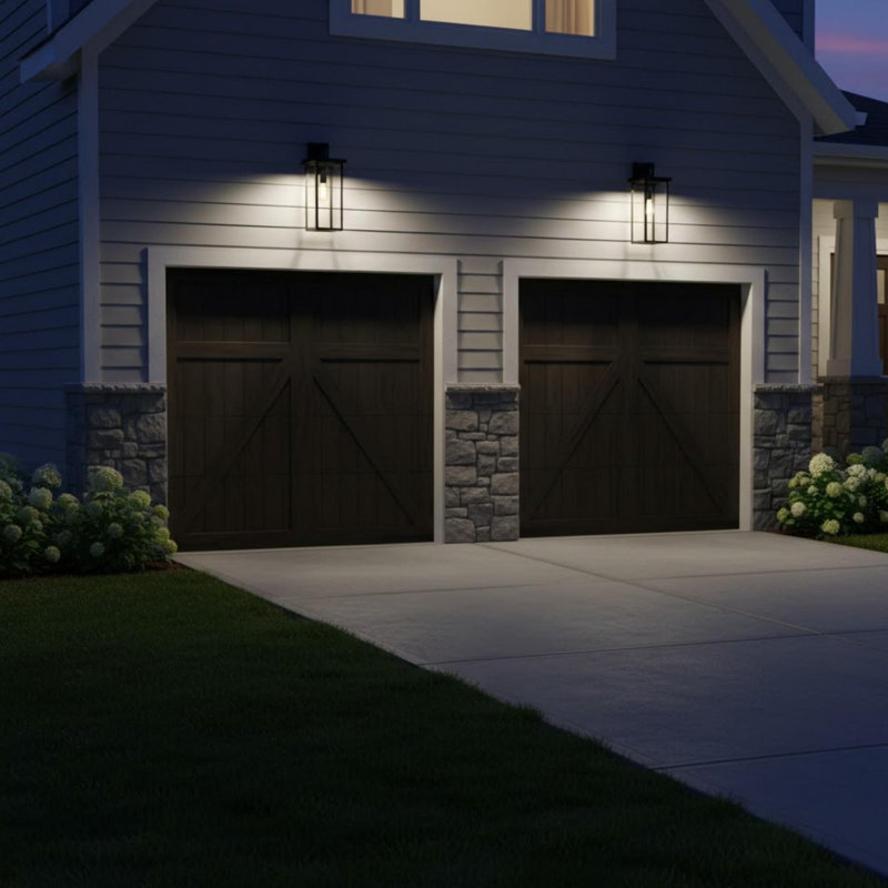 19.7 in. 1-Light Black Outdoor Wall Sconce for Porch, Garage or Entry Lighting（2-Pack）