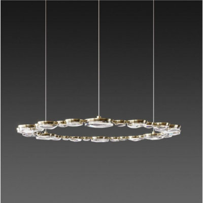 Esry 6 - Light Wagon Wheel Ring LED Chandelier with Crystal Accents Aladdin Circle