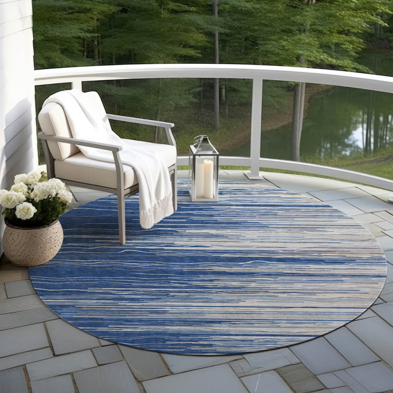  Machine Washable Indoor/Outdoor Chantille ACN996 Area Rug, Round 8'