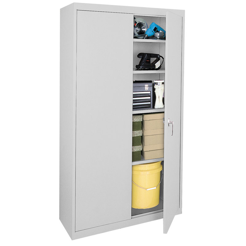 Armoire de rangement simple en acier de calibre 20 (H 72 po x l 36 po x P 18 po), Gris colombe