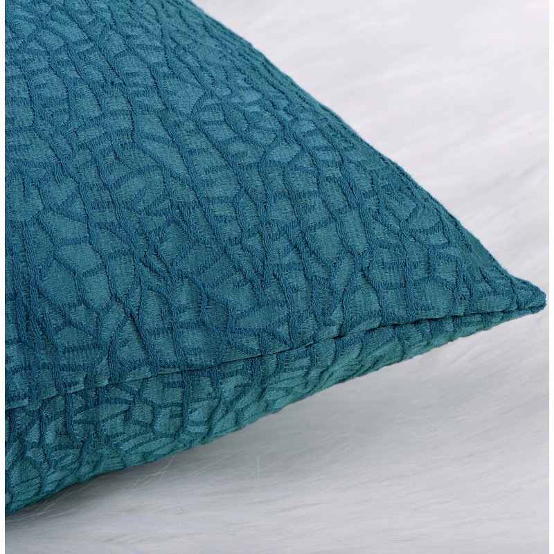Angola Solid Colour Ruffled 56" Window Valance, Ocean Depths