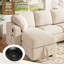 Chenille U-Shaped Sectional Sofa with 2 Storage Chaise Lounges, 2 Square Cushions-1762872767