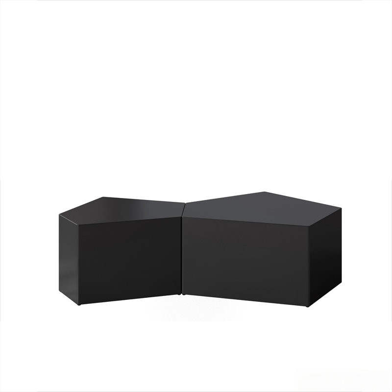 Ensemble de 2 tables basses gigognes irrégulières, Noir