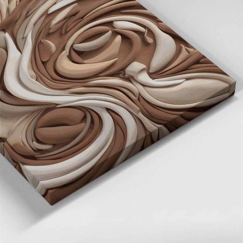 «Abstract Shapes», art mural sur toile brune, H 20 po x l 16 po