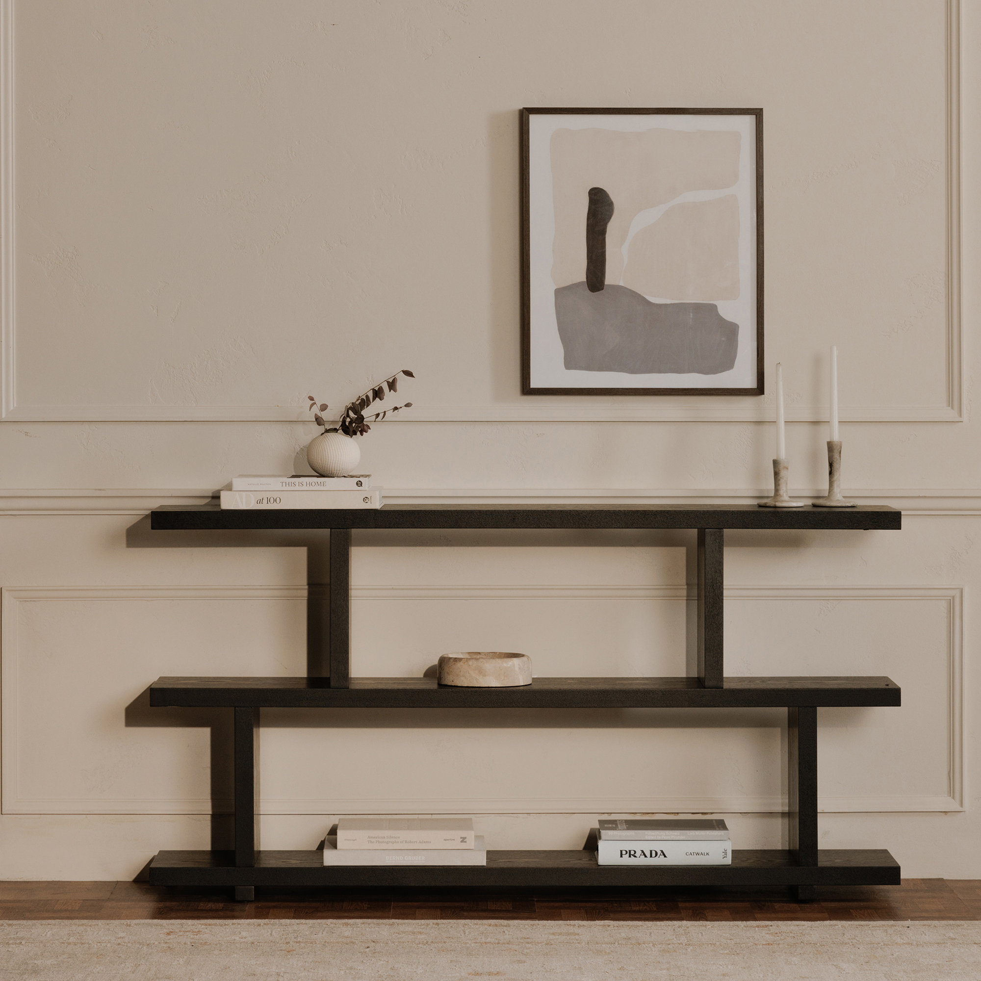 Annora Wide Bookcase, Black