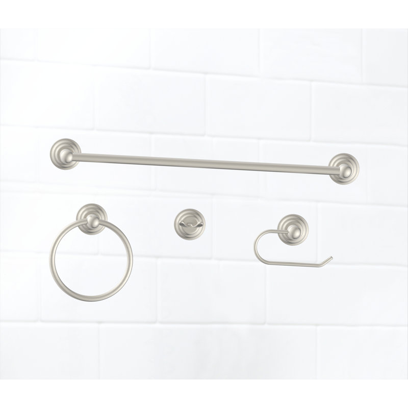 4 - Piece Bathroom Hardware Set, Brushed Nickel