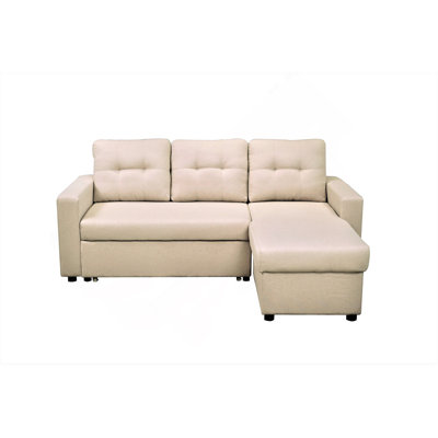 Convertible L-Shaped Sectional Sleeper Sofa Bed