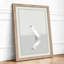 White Egret Reflected Minimalist - Framed Print-229745595-229745594