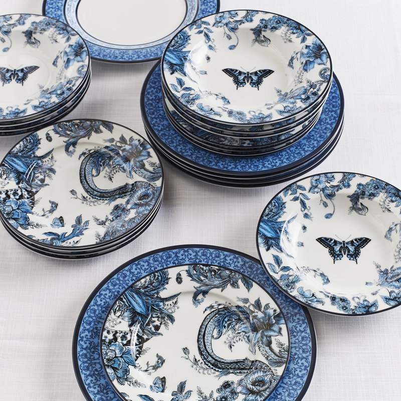 Marchesa Monarcha 4-Piece Dinner Plate Set Porcelain