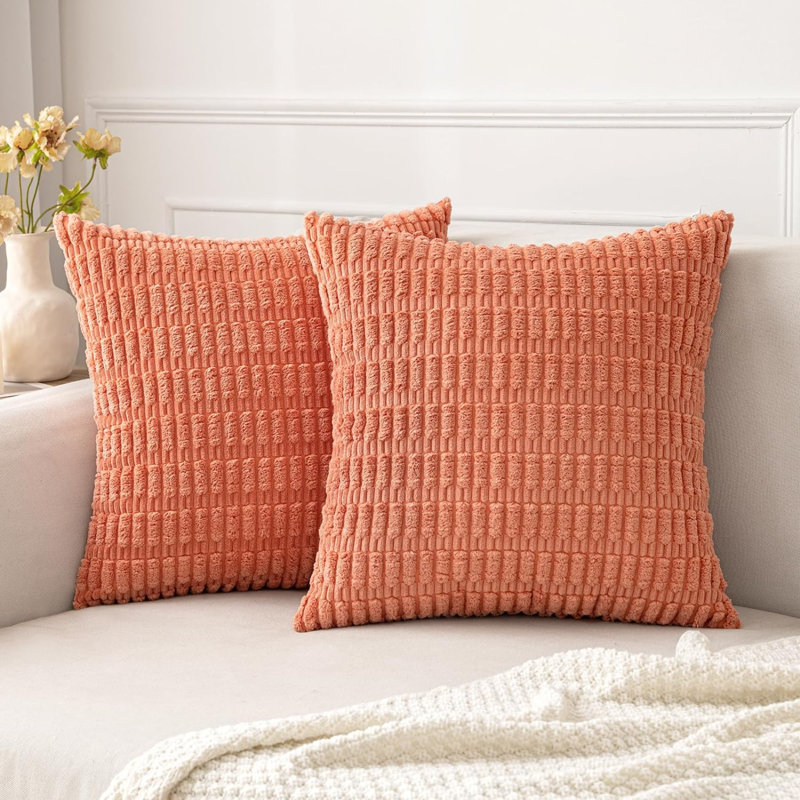 Housse de coussin, Corail, H 16 po x l 16 po