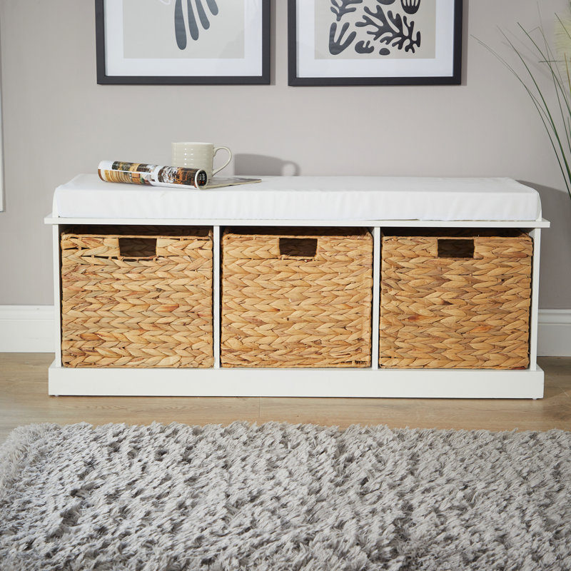 Areli 3 Drawer Padded Seat Hallway Shoe Storage Bench