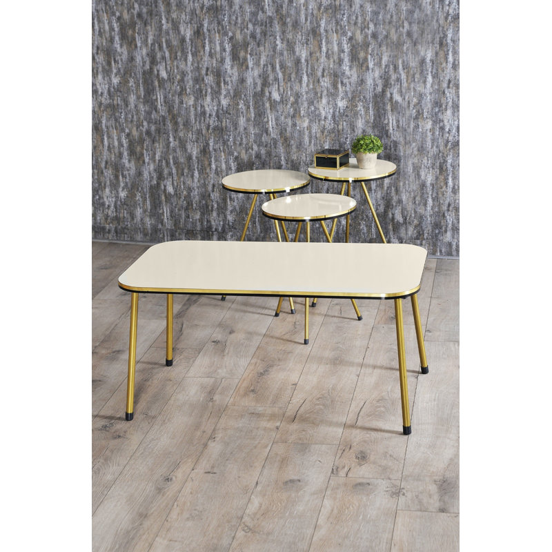 Alaia Living Room Table Set, Cream White
