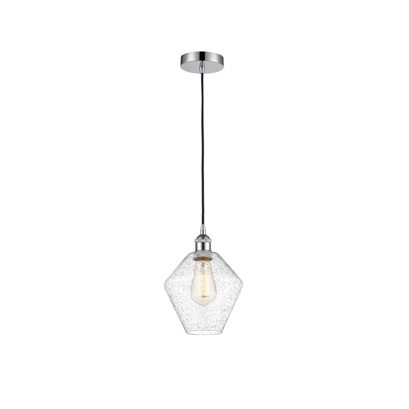 Luminaire suspendu simple à 1 lumière Gabbie, Chrome poli