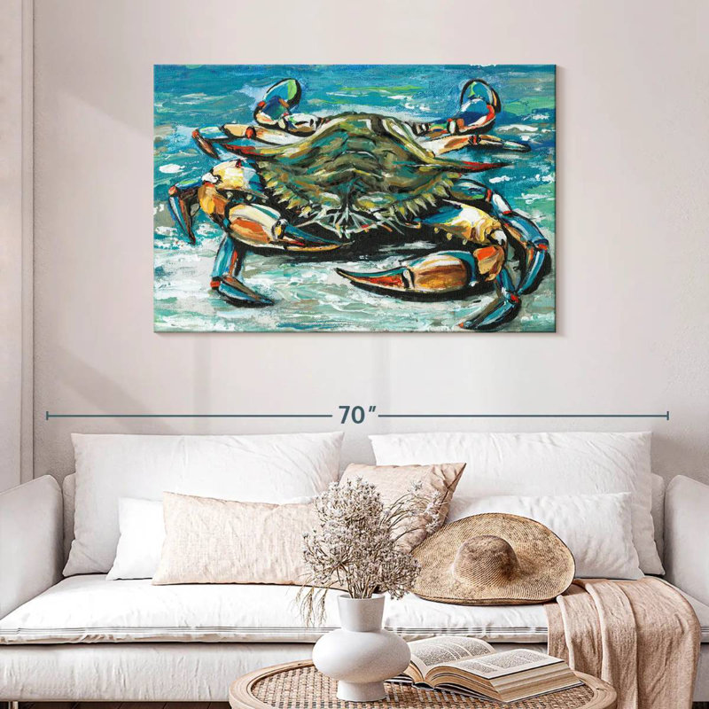Palette bleue crabe I, H 30 po x l 45 po