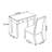 American style study practical desk and chair set
