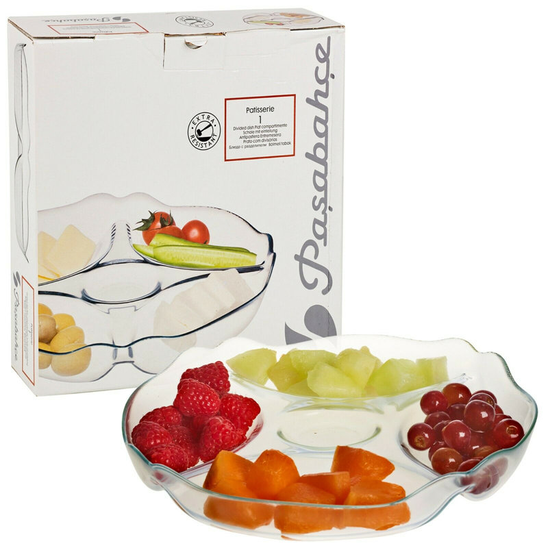 Symple Stuff Glass Divided Serving Dish