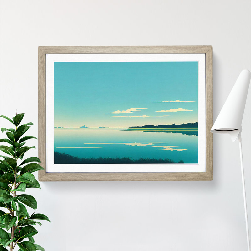 View of the Lake - Framed Print, 46cm H x 64cm W x 2cm D, Oak