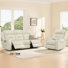 Olathe Genuine Leather Dual Motor Power Reclining Lay Flat Living Room Set With Power Headrest