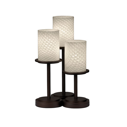 Lampe de table cylindrique 16 po Casson, Bronze foncé, Tissage