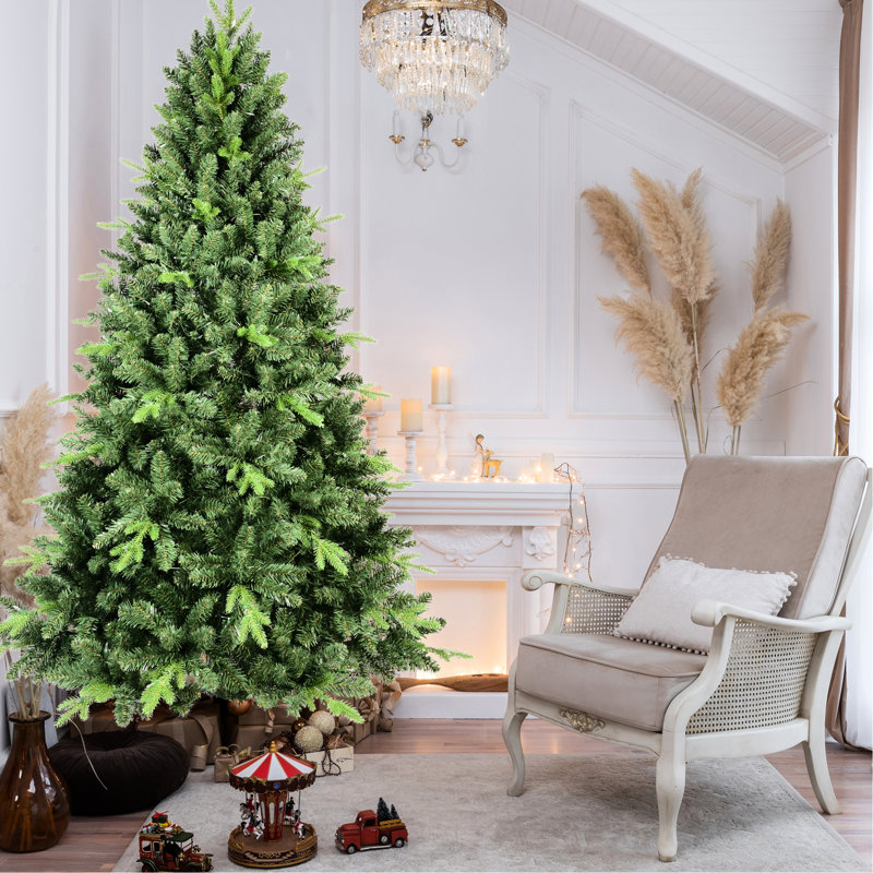 Arbre de Noël classique de 4 pi avec 636 pointes en PE +, branches de mise en valeur du stress, support en métal solide pour les décorations Décorations saisonnières traditionnelles à base tombante automatique de 4 pieds