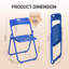 Ensemble de 4 chaises de patio pliantes bleu marine, sièges en plastique à structure en acier-1731774377
