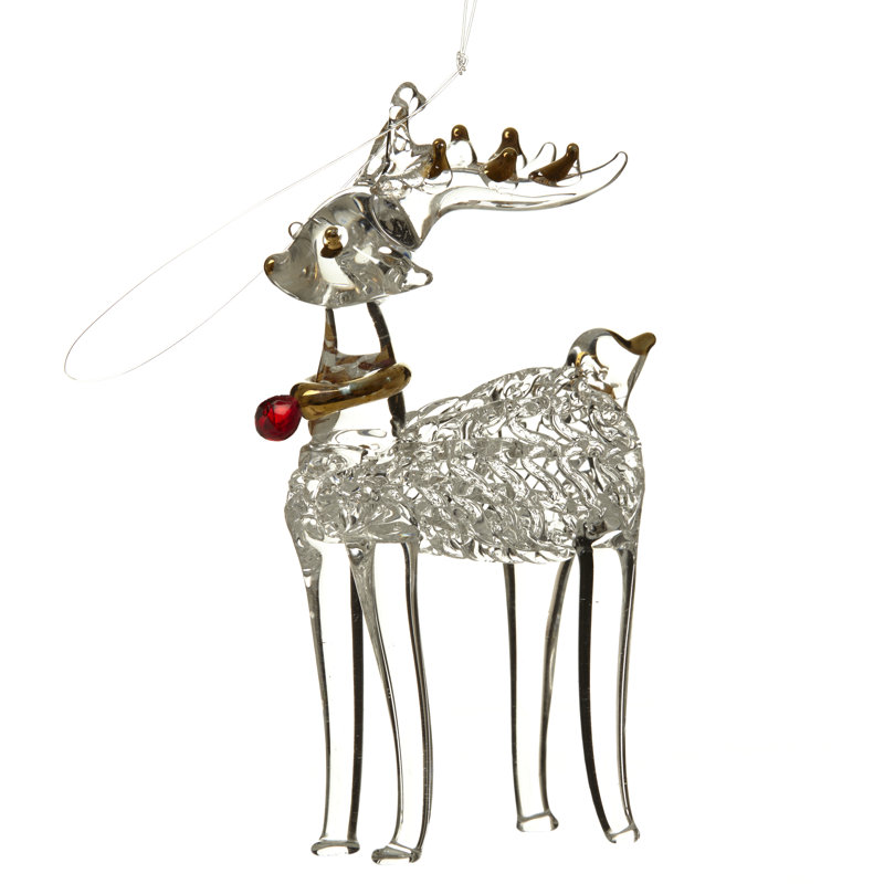 8cm Glass Animals Hanging Figurine Ornament