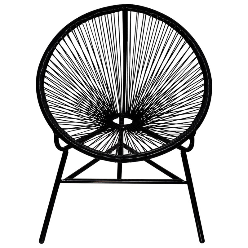 Donella Wicker Outdoor Lounge Chair, Black