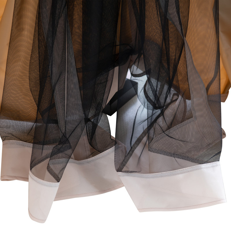 Large Black Wall-Mounted Gazebo with Curtains and Netting
