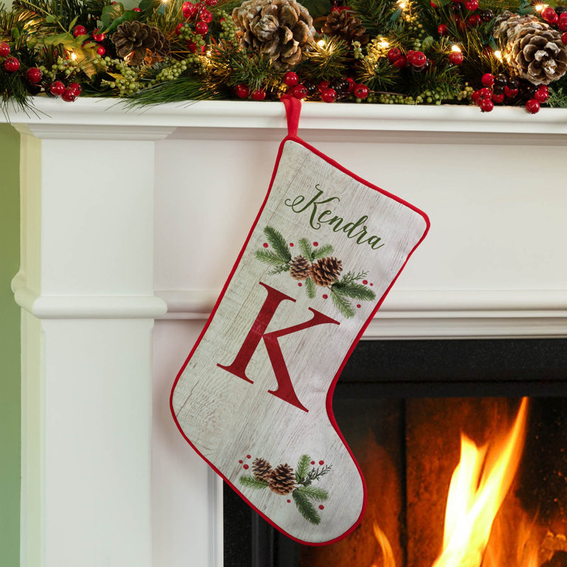 Christmas Pine Personalized Stocking, Yes