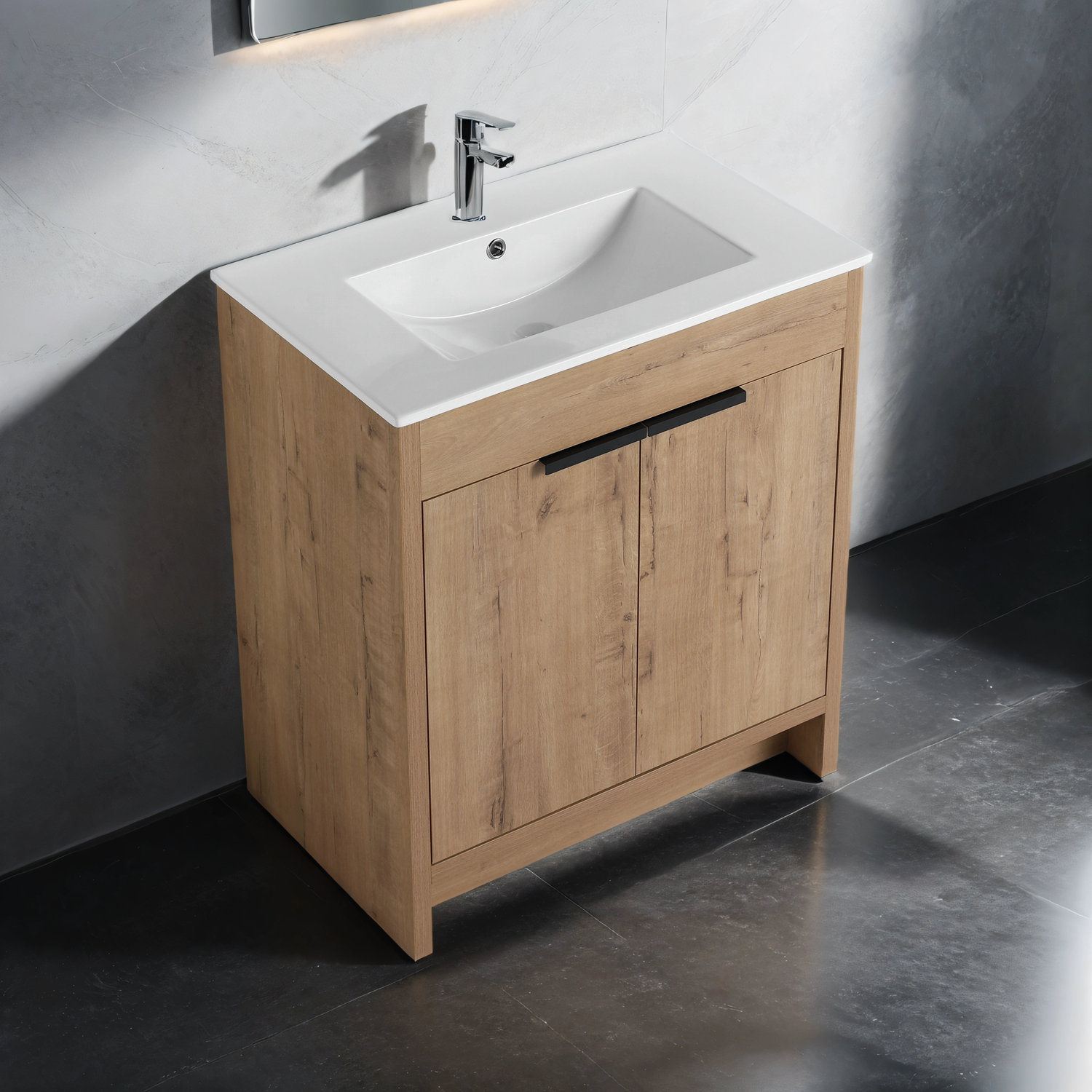 Ebern Designs 30 Inch Standing Bathroom Vanity For Small Space, Mordern ...