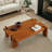 Solid Ash Wood Coffee Table, Minimalist Medieval Style, Natural Wood Grain-1608236626