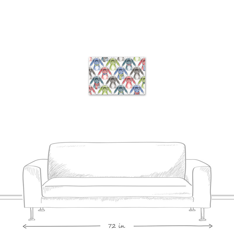 Art sur toile hipster bunnies Blevins, H 16 po x l 24 po x P 1,25 po