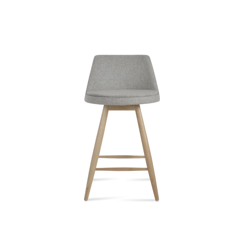 Tabouret de bar et de comptoir Martini, Chêne blanc, Argent argent, Petit tabouret (siège d'une hauteur de 23,5 po)