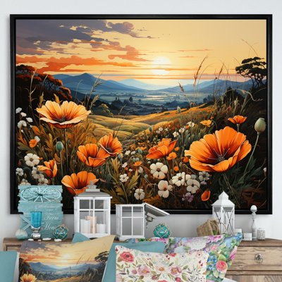 Radiant Golden Blooming Meadow I sur toile