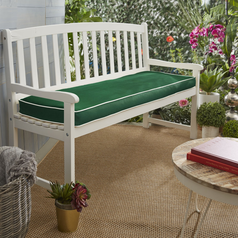 Outdoor 3'' Bench Seat Cushion, 60" W x 19" D, Canvas Forest Green Sunbrella