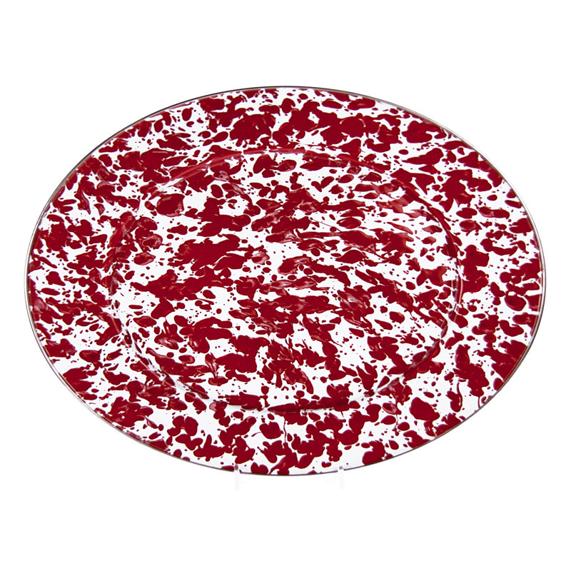 Golden Rabbit Red Swirl Platter
