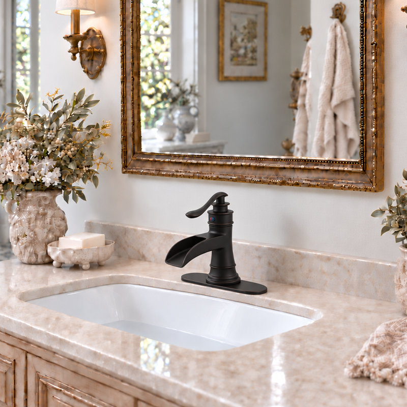 Single-Hole and Mounting / Installation Required -handle Bathroom Faucet with Drain Assembly, Matte Black
