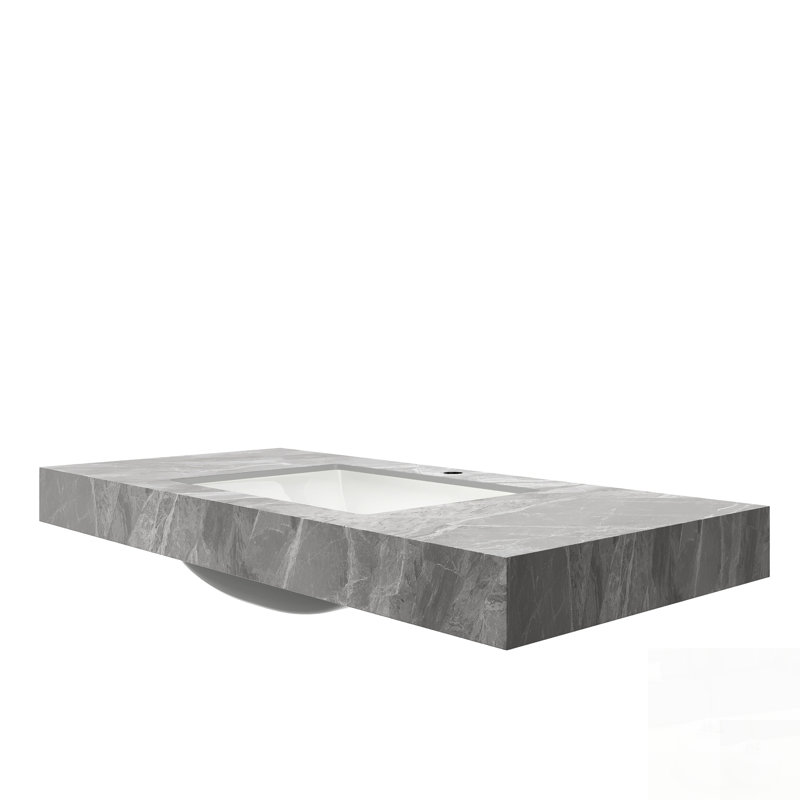 Premium Sintered Stone Countertop with Undermount Ceramic Basin, Featuring High Heat and Scratch Resistance for Modern Kitchen Durability