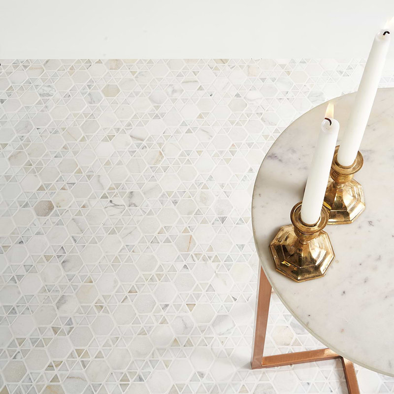 Aspekt Hex Matte Calacatta Mosaic