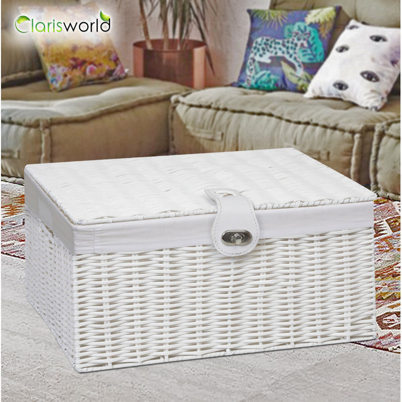 Clarisworld Plastic Decorative Basket, White