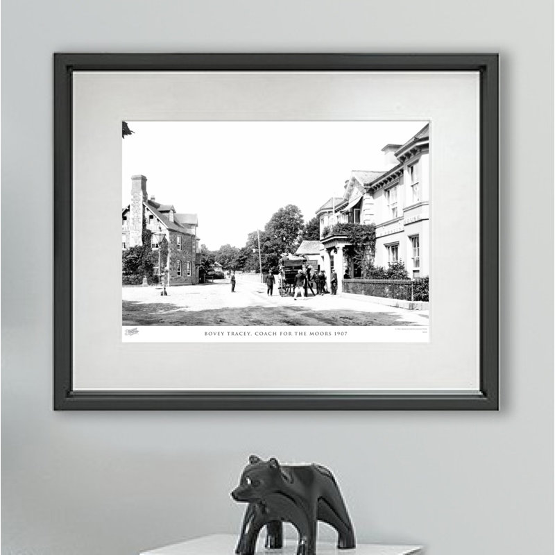 Bovey Tracey, Coach For The Moors 1907 - Single Picture Frame Print, 45cm H x 60cm W x 2.3cm D